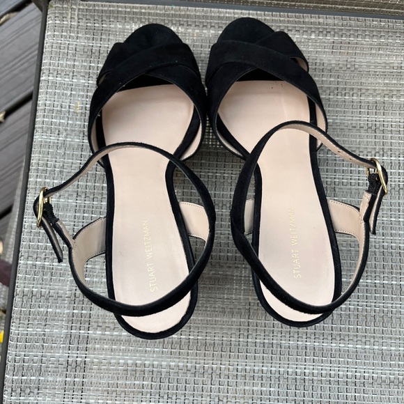 STUART WIETZMAN LADIES BLACK SUEDE IVONA SHOES-9.5M - Picture 7 of 12